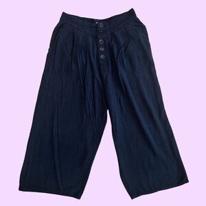 Gentle Fawn Navy Button-Front Wide Leg Pants